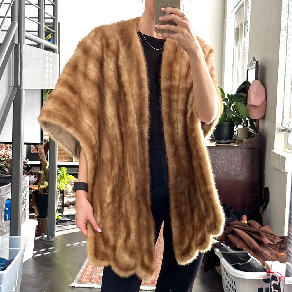 Vintage mid century blonde mink stole